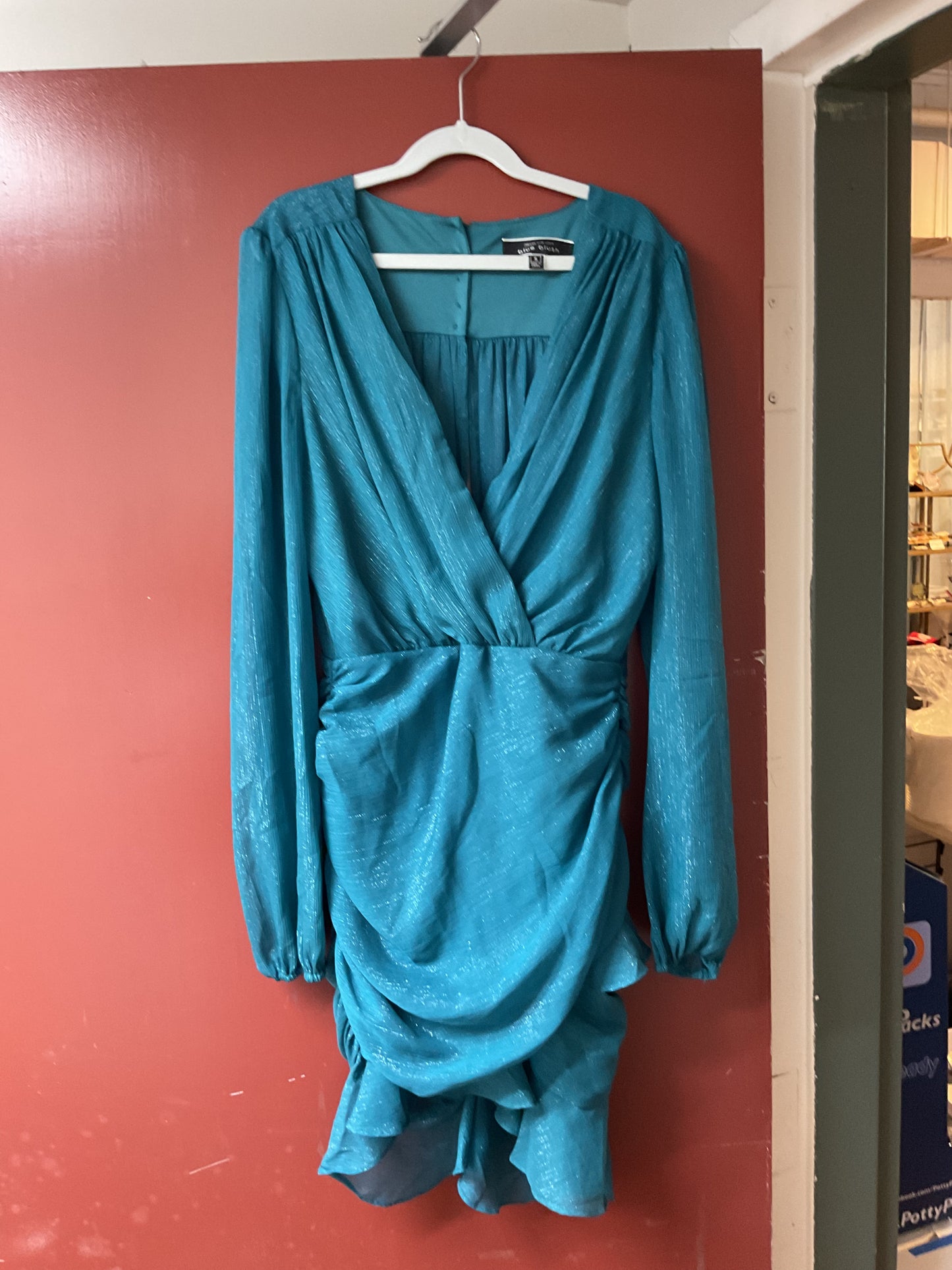 Teal mini dress