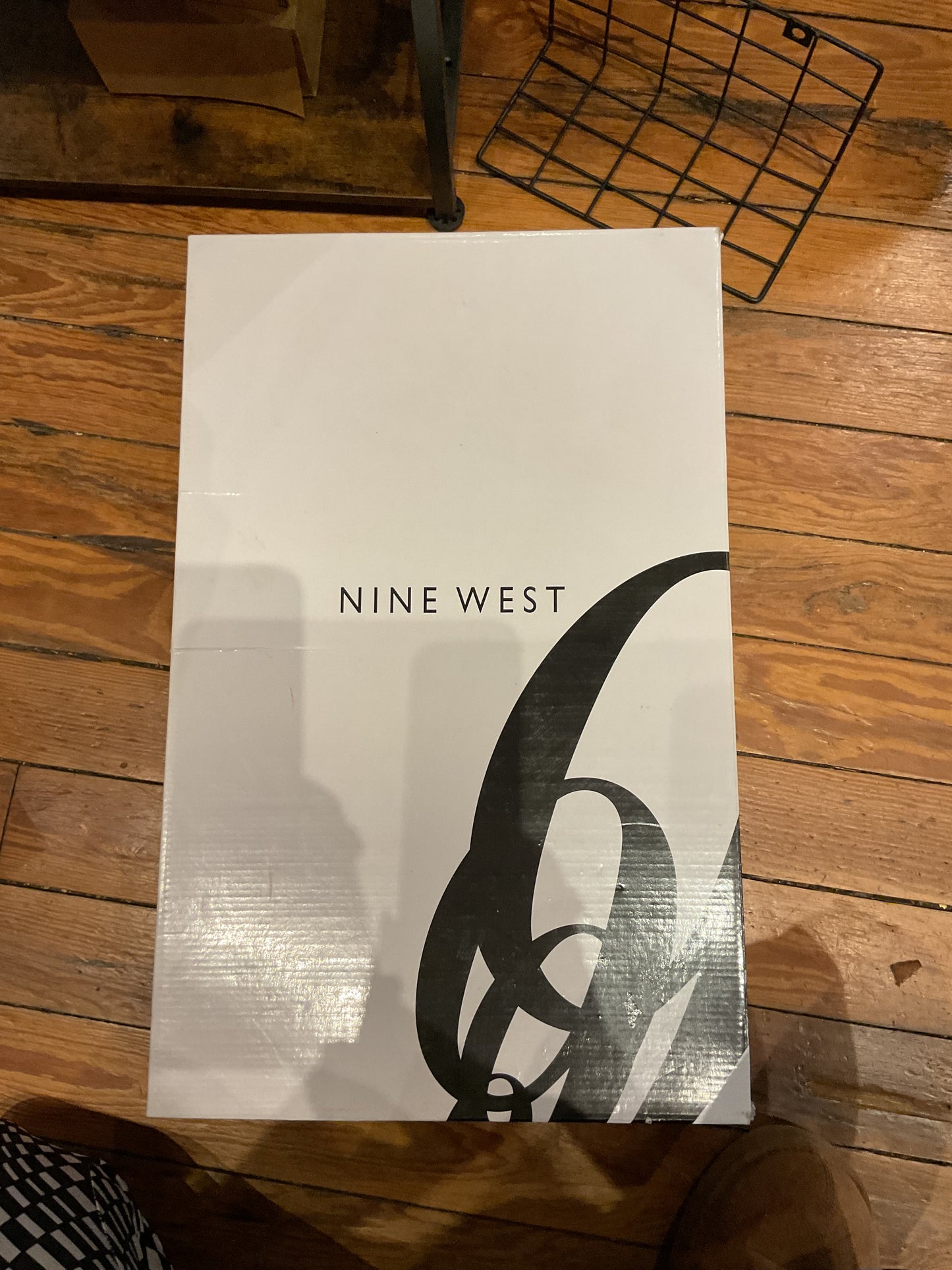 Nine West black leather boot heels size 6