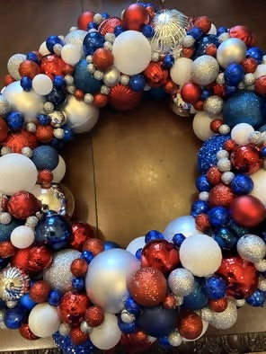 Large Ornament Wreath - Red, White, and Blue