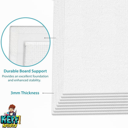 Keff Creations - 12 Pack Canvases for Painting - 11x14 Panels Set Boards