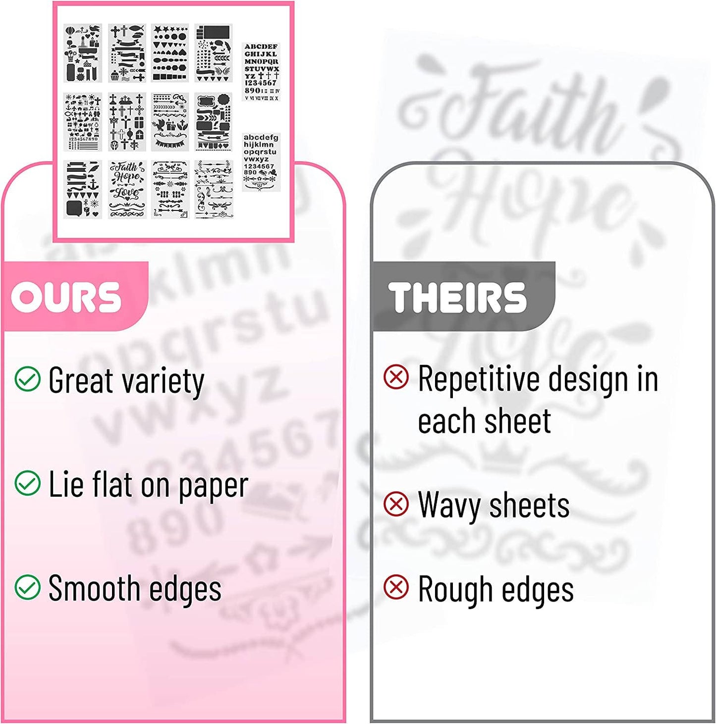 Mr. Pen - Creative Bible Journaling Stencil Set - 14 Sheets