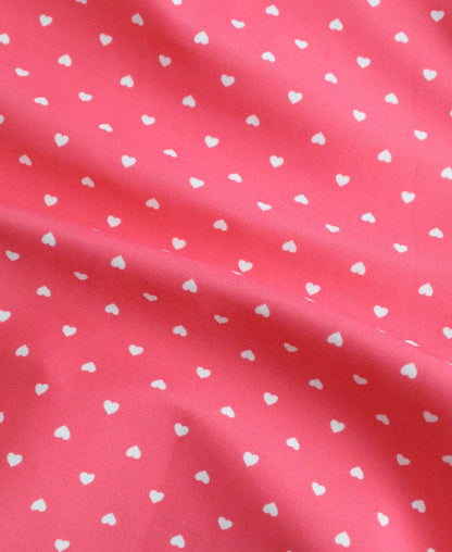 RuffleButts + RuggedButts - Girls Hot Pink Heart Polka Dot Long Sleeve Rash Guard 2-Piece Swimsuit with Signature Rear Ruffles