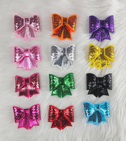 Scratch Decor - Small Sequin Bow Iron On Patch