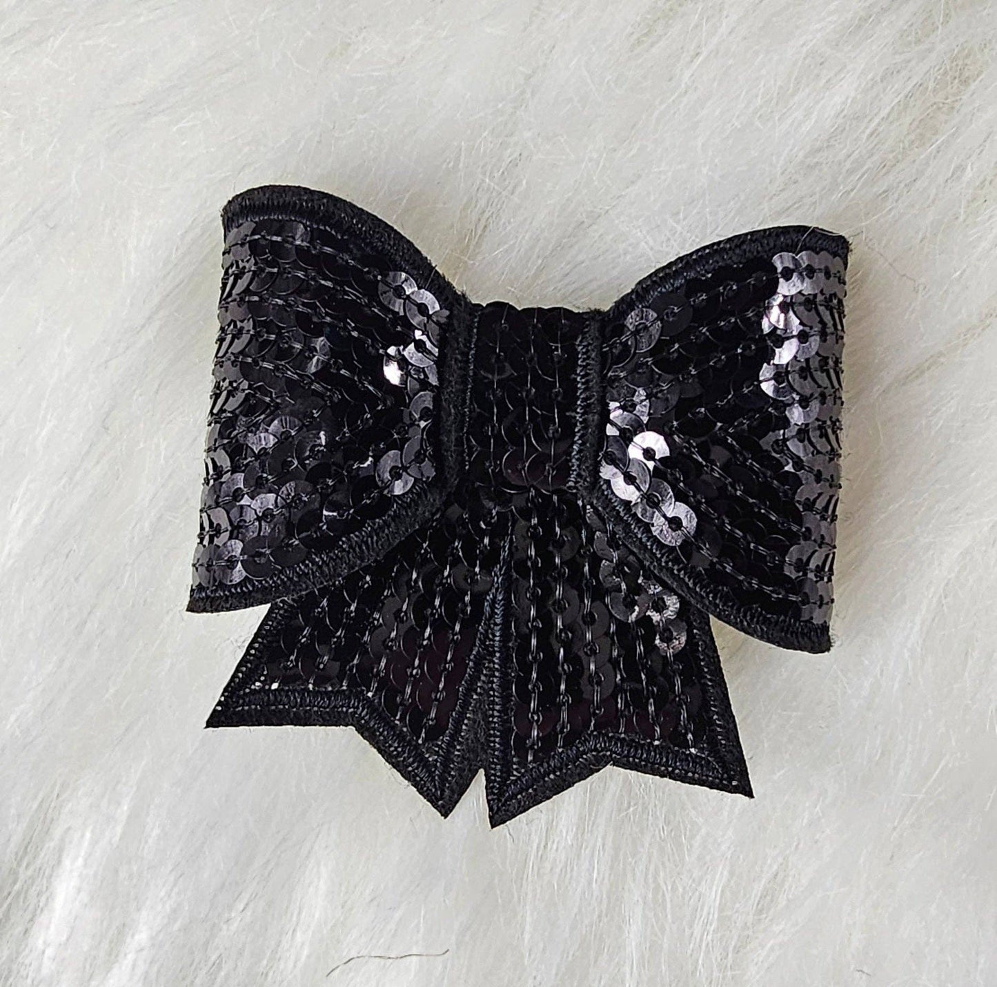 Scratch Decor - Small Sequin Bow Iron On Patch