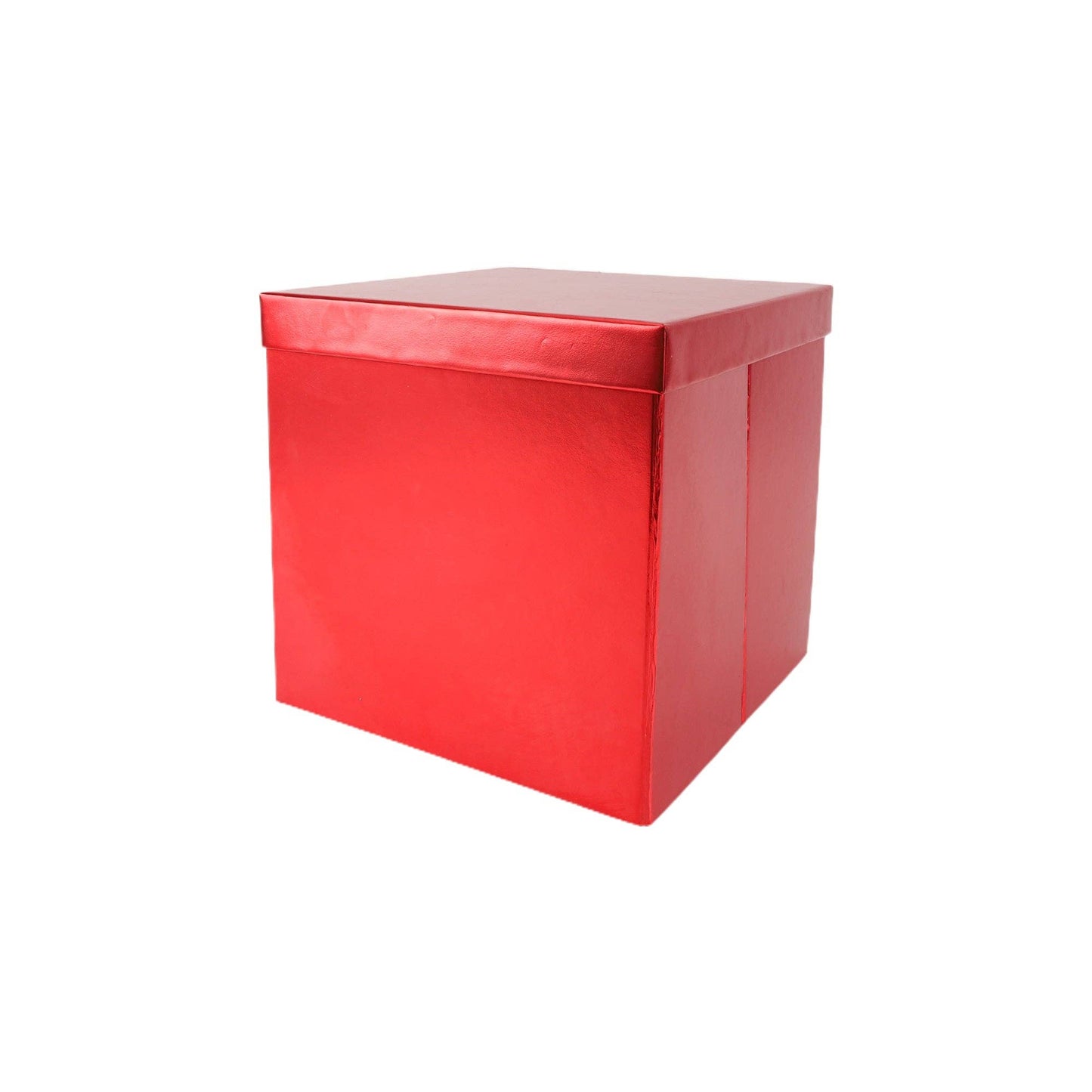 LA Ribbons Wholesale - 9"x 9"x 9" Collapsable Gift Box w/ Removable Lid | Matte Red