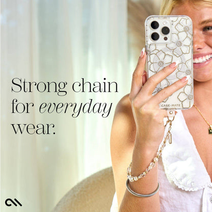 Case-Mate - Crystal Pearl Gold Phone Charm
