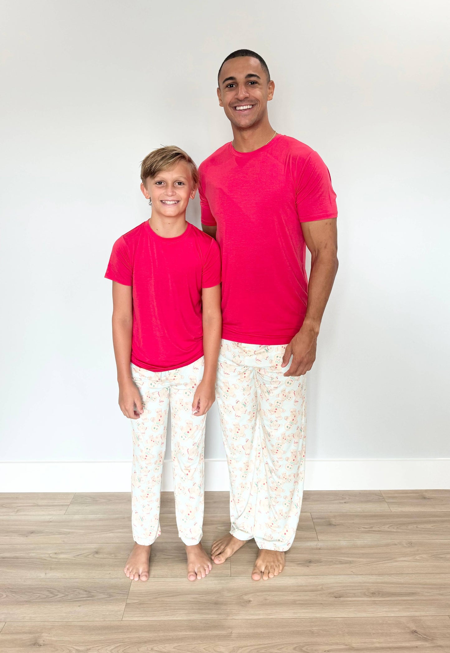 Sweet Bay Clothing - Blue Gingerbread Men's Two Piece Pajama Set