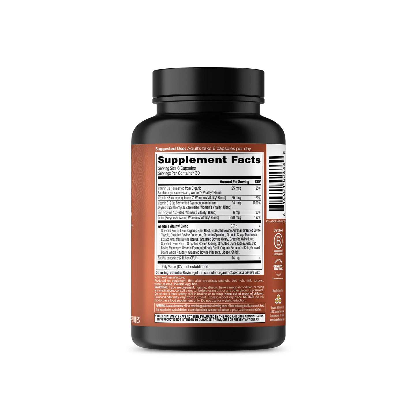 Ancient Nutrition - Women's Vitality | Capsules (30 Servings)