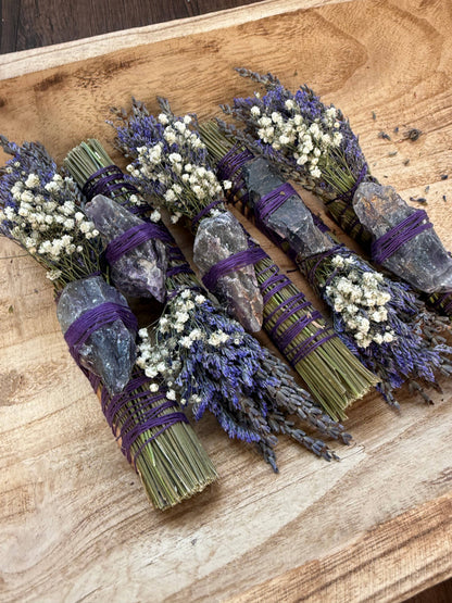 CharlieHaze - Amethyst, Lavender and Palo Santo Smudge Stick