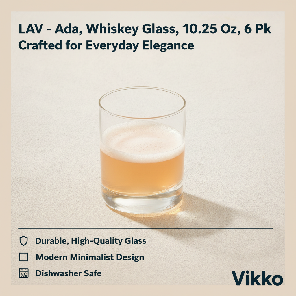 Kadra Kitchenware - LAV - Ada, Whiskey Glass, 10.25 Oz, 6 Pk