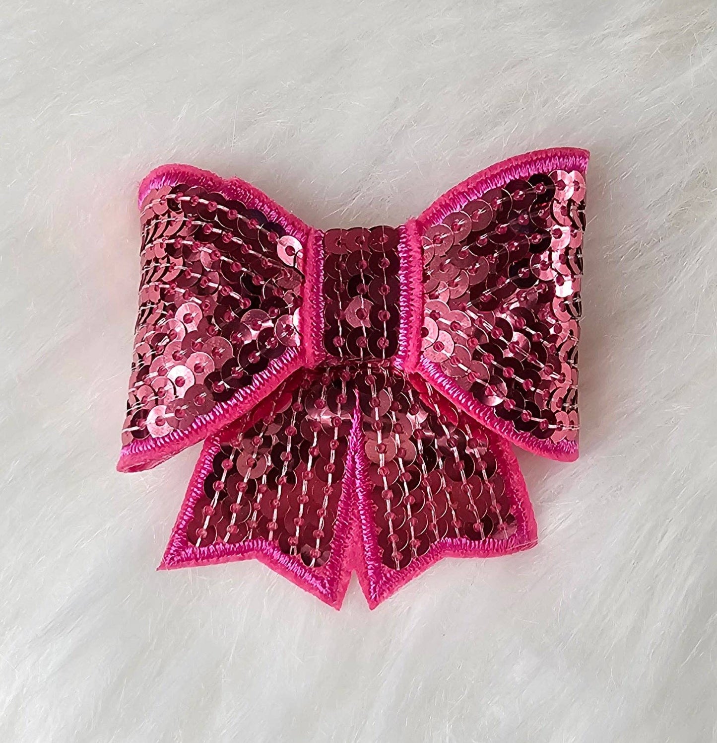 Scratch Decor - Small Sequin Bow Iron On Patch
