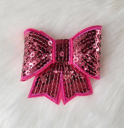 Scratch Decor - Small Sequin Bow Iron On Patch