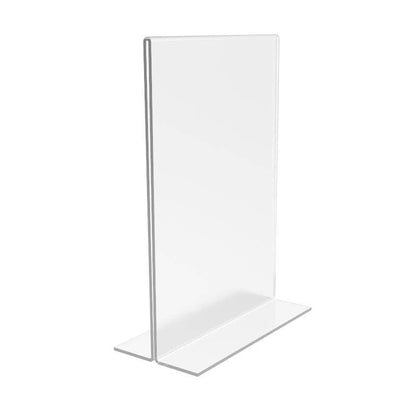 FIXTUREDISPLAYS - FixtureDisplays® 24PK 5 x 7" Clear Acrylic Sign Holder for Tabletops, Vertical Table Tent Frame Photo Sign Menu, Bottom Insert 11193-2-5X7-24PK Peel off protective film (white) before use.