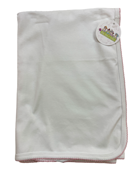 Zsa Zsa & LoLLi Monogram Blanks - Picot Trim/ Receiving Blanket Baby Gift, Embroidery, Mono