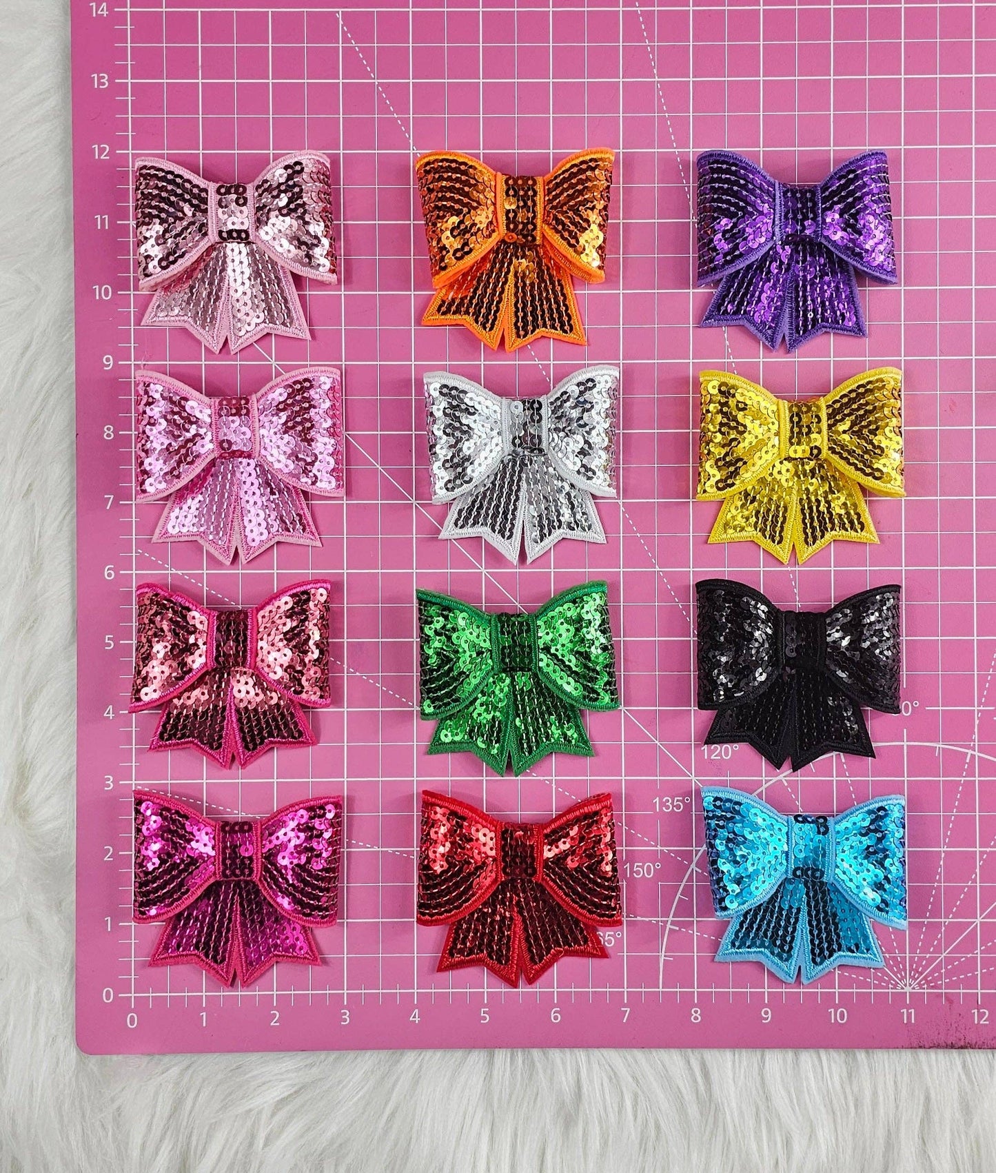 Scratch Decor - Small Sequin Bow Iron On Patch
