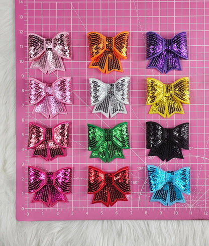 Scratch Decor - Small Sequin Bow Iron On Patch