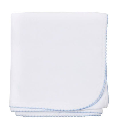 Zsa Zsa & LoLLi Monogram Blanks - Picot Trim/ Receiving Blanket Baby Gift, Embroidery, Mono