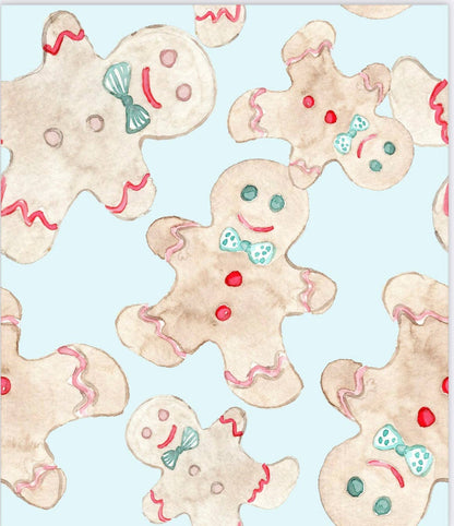 Sweet Bay Clothing - Blue Gingerbread Men's Two Piece Pajama Set
