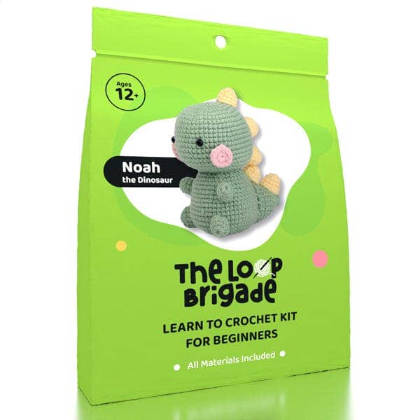 Showcase - The LOOP Brigade: DIY Mini Crochet Plush Toy Complete Kit For Beginners - Noah the Dinosaur