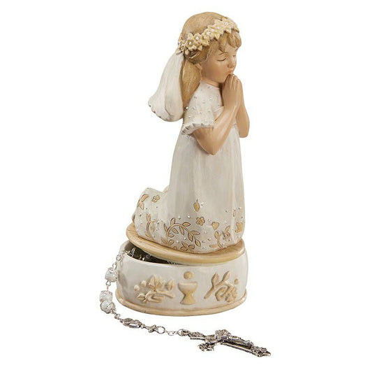 Christian Brands Catholic - Remembrance 6" H First Communion Keepsake Box - Girl