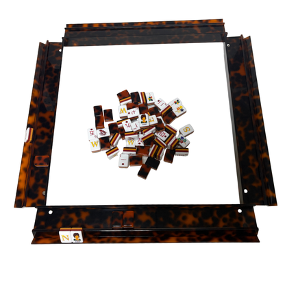 Mahjong Studios - Luxury Handmade Tortoise Shell Acrylic Mahjong Racks and Pushers Set of 4