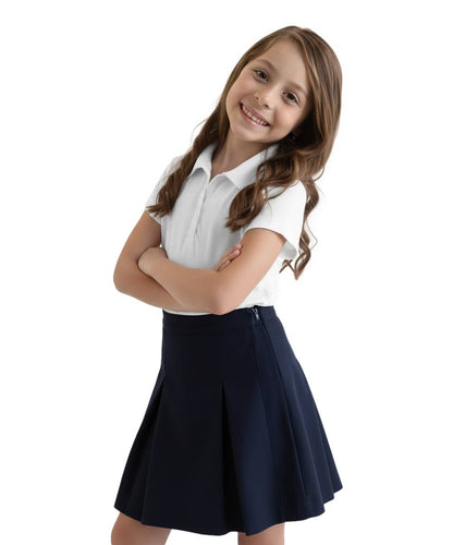 Unik - 3 Buttons Girls Uniform Polo Shirt  Size 5-18 White