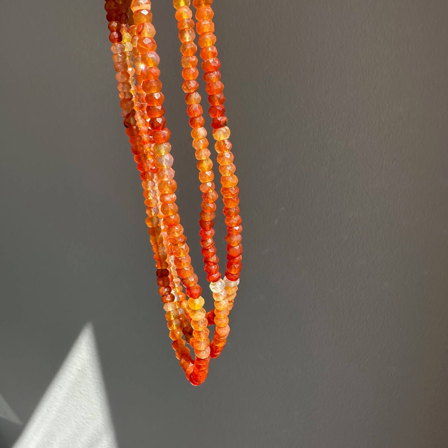 Anokhi Green | Handmade Gemstone Jewelry - Carnelian Necklace | Orange Ombre Beads | Gifts for Women