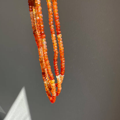 Anokhi Green | Handmade Gemstone Jewelry - Carnelian Necklace | Orange Ombre Beads | Gifts for Women