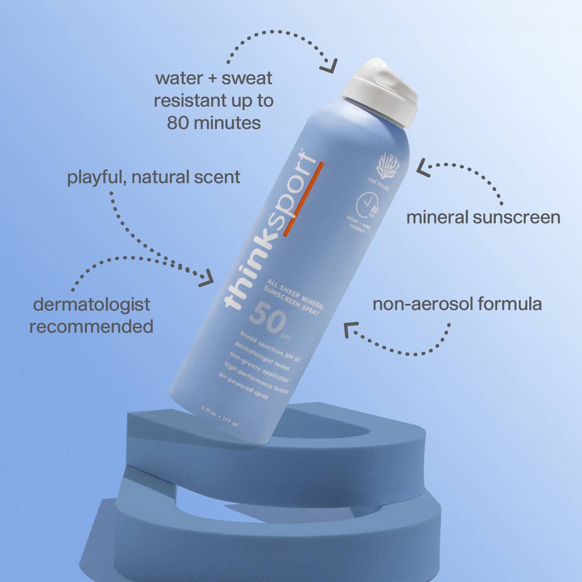Think - Think Sport SPF 50 All Sheer Mineral Sunscreen Spray