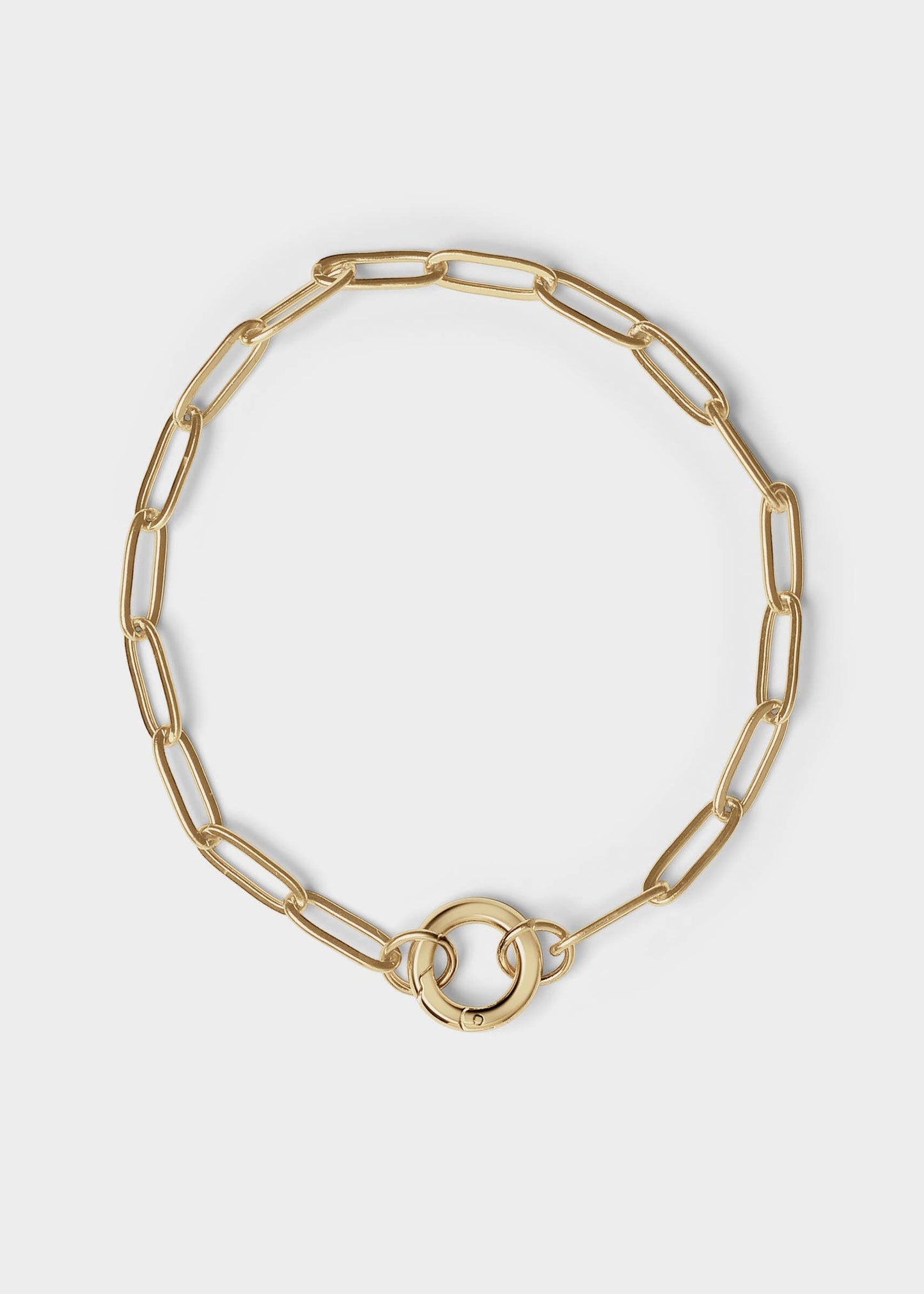 WJW - Stainless Steel Paperclip with Charm Keeper Chain Bracelet