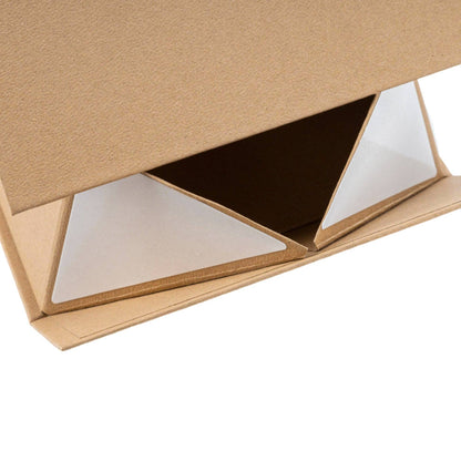 LA Ribbons Wholesale - 8" x 8" x 4" Collapsable Gift Box w/ Magnetic Square Flap Lid | Kraft