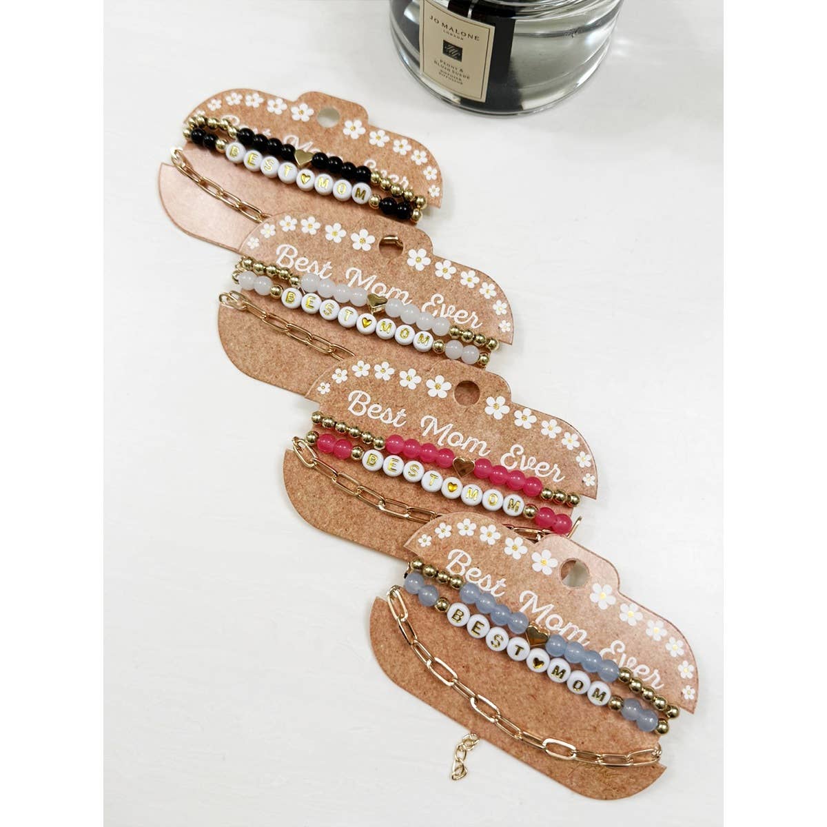Love and Repeat - Best Mom Bead And Chain Bracelet