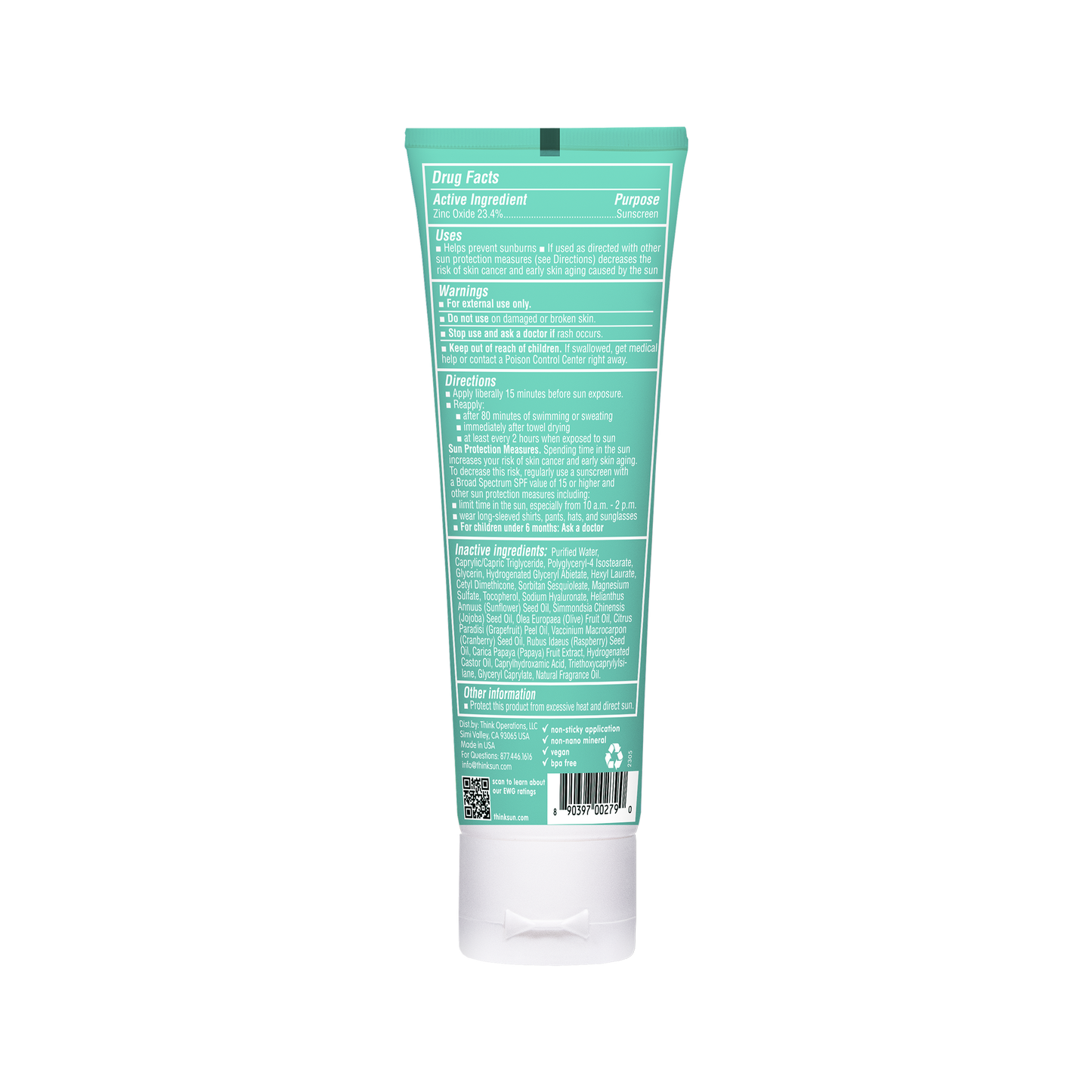 Think - Think Kids SPF 50 Sunscreen (3oz), EWG Rated #2