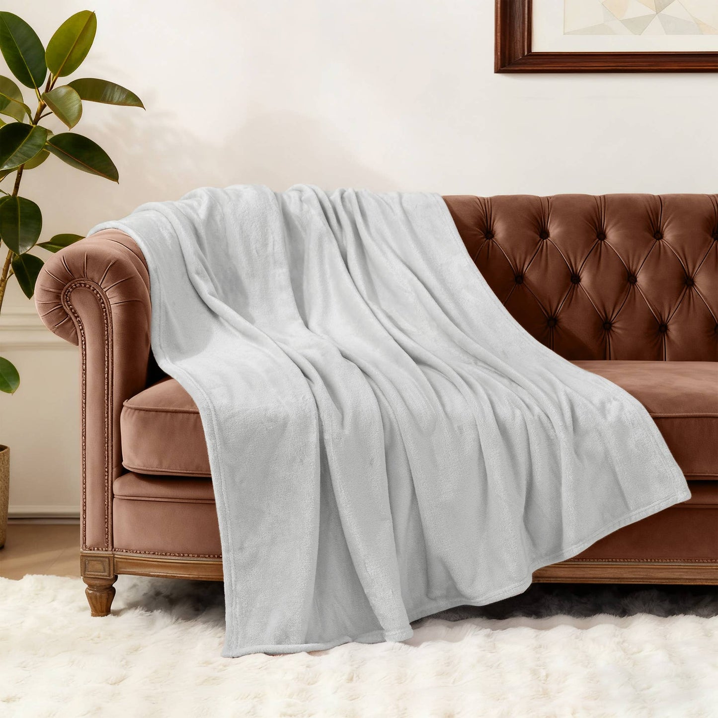Awesome Home - Ultra Soft Cozy Fleece Throw Blanket, 50"Wx60"L