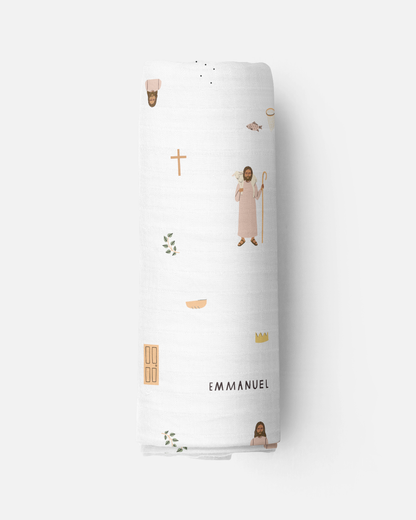 Be A Heart - Jesus Muslin Swaddle Baby Blanket