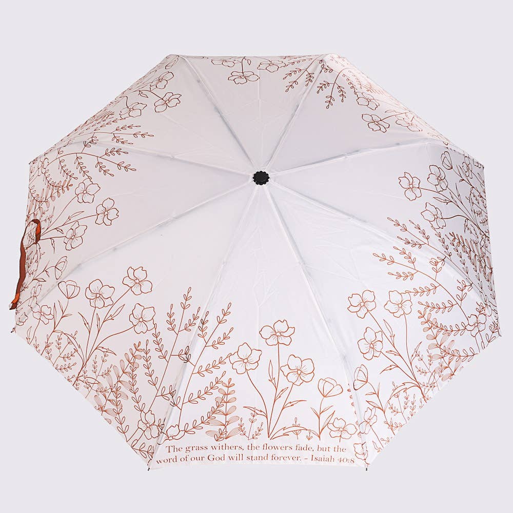 Swanson Christian Products - Compact Umbrella - Isaiah 40:8 Wildflowers