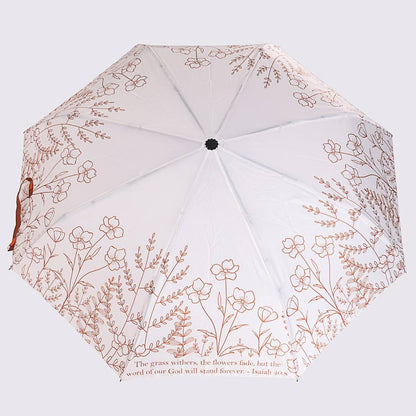 Swanson Christian Products - Compact Umbrella - Isaiah 40:8 Wildflowers
