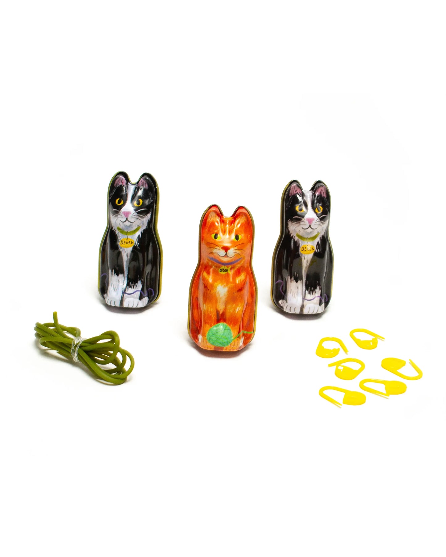 DEGEN - Orange Cat Tin - Stitch Markers
