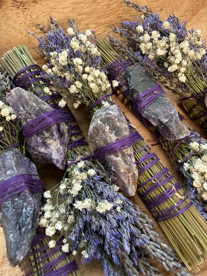 CharlieHaze - Amethyst, Lavender and Palo Santo Smudge Stick