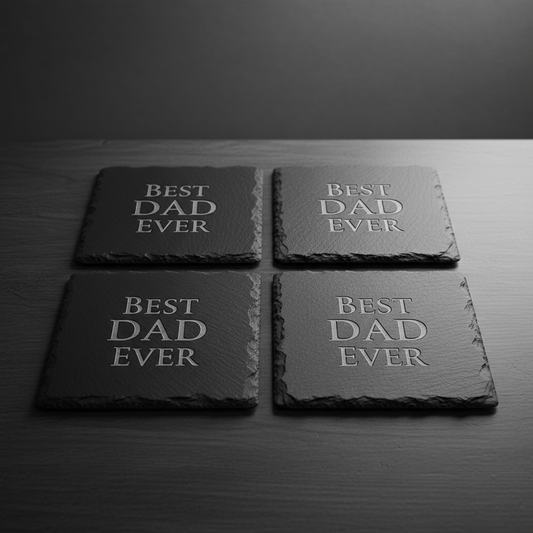 Custom Engraved Slate Coaster Set