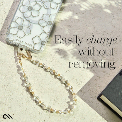 Case-Mate - Crystal Pearl Gold Phone Charm