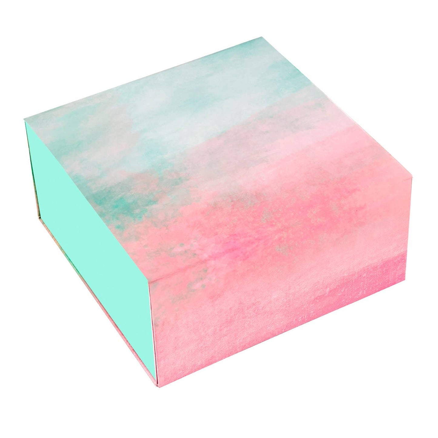LA Ribbons Wholesale - 8" x 8" x 4" Collapsable Gift Box w/ 2-pcs White Tissue Paper & Magnetic Square Flap Lid | Gradient Color