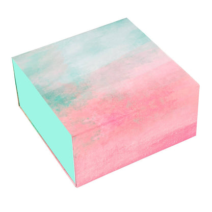 LA Ribbons Wholesale - 8" x 8" x 4" Collapsable Gift Box w/ 2-pcs White Tissue Paper & Magnetic Square Flap Lid | Gradient Color
