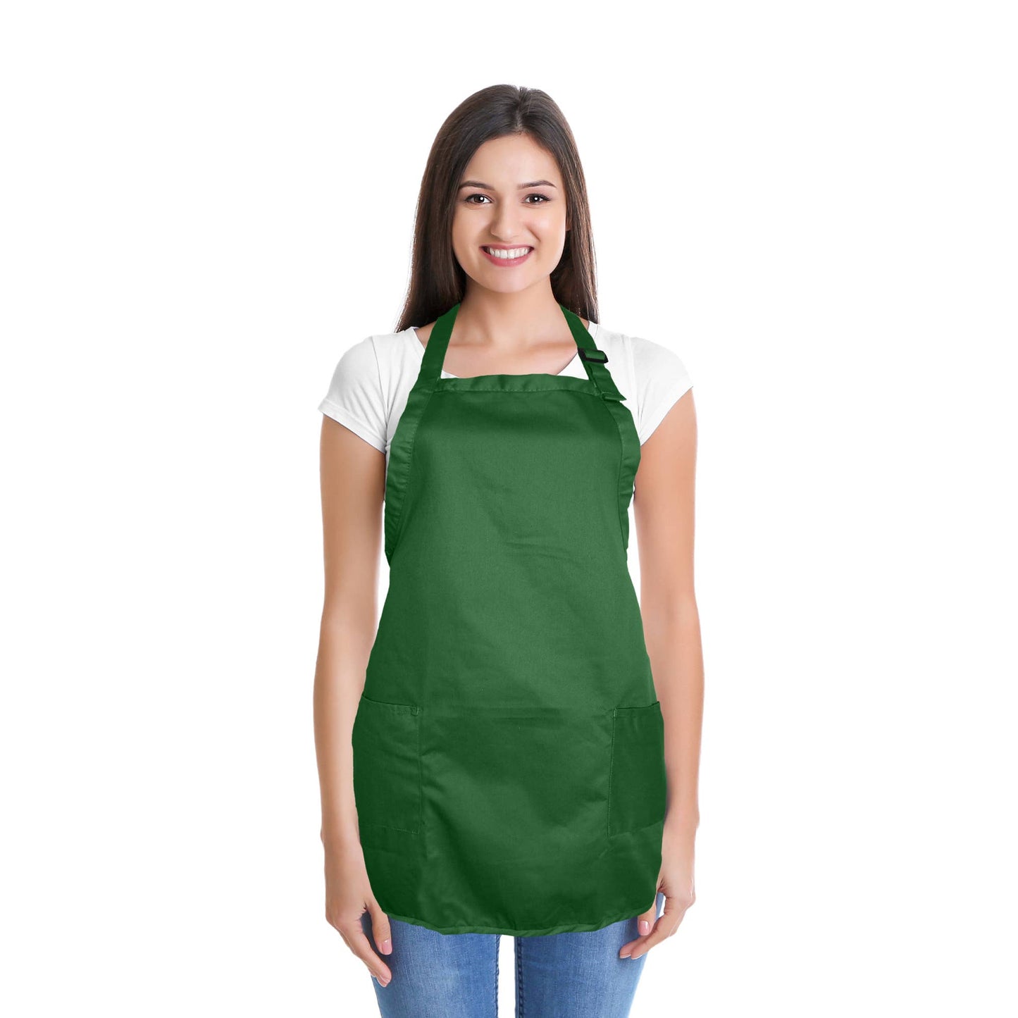 Dalix - DALIX Apron Restaurant Home Spun Poly Cotton 2 Pockets