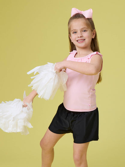RuffleButts + RuggedButts - Girls Black Active Butterfly Shorts