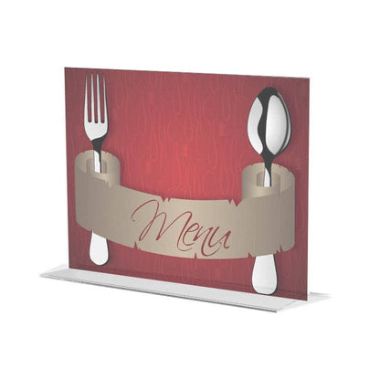 FIXTUREDISPLAYS - Clear Polystyrene Sign Holder Picture Frame Photo Menu Holder Countertop Rack 11193-3-7x5-12PK