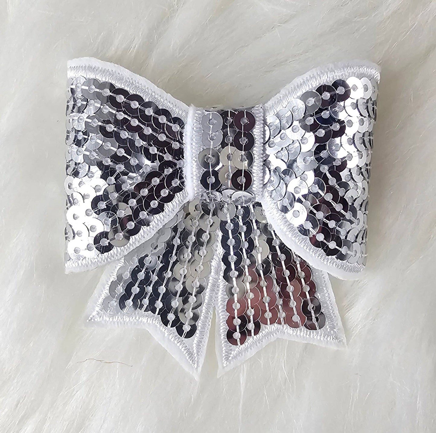 Scratch Decor - Small Sequin Bow Iron On Patch