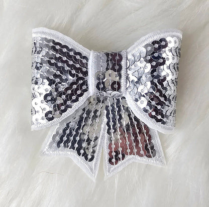 Scratch Decor - Small Sequin Bow Iron On Patch