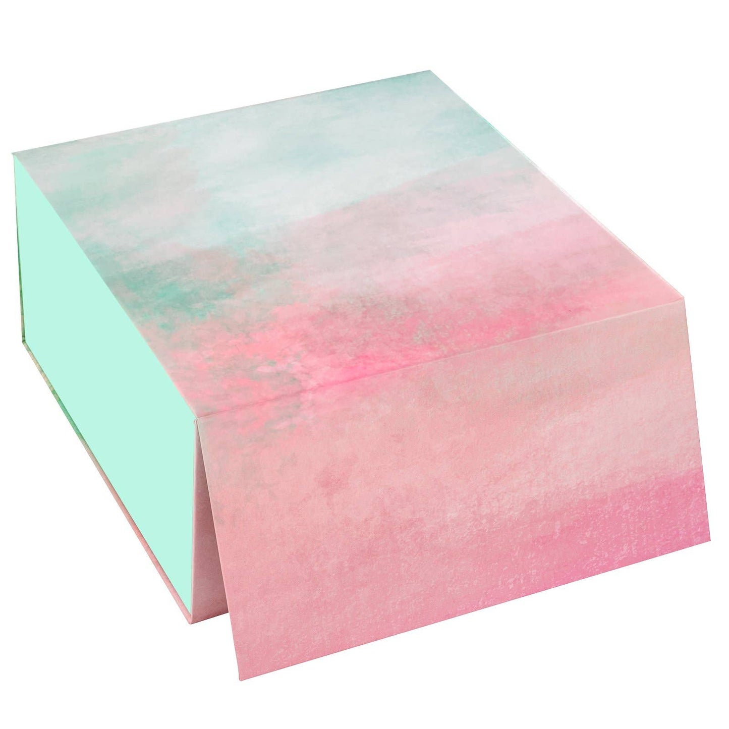 LA Ribbons Wholesale - 8" x 8" x 4" Collapsable Gift Box w/ 2-pcs White Tissue Paper & Magnetic Square Flap Lid | Gradient Color