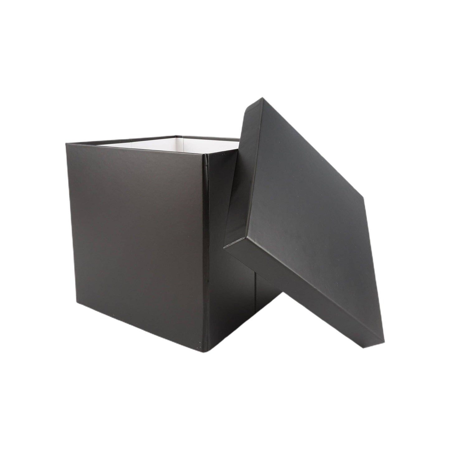 LA Ribbons Wholesale - 9"x 9"x 9" Collapsable Gift Box w/ Removable Lid | Matte Black